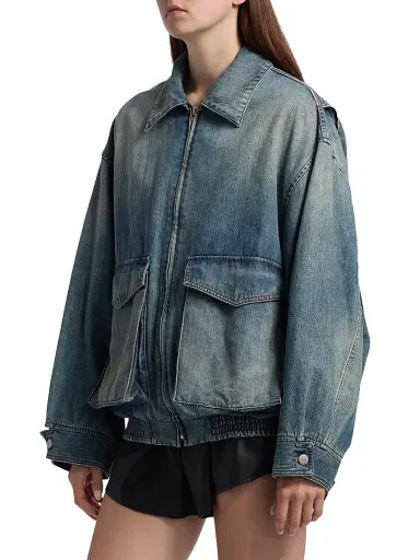 MM6 Maison Margiela Women's Denim Oversized Jacket - Blue | Thumbnail 4 MM6 Maison Margiela Women's Denim Oversized Jacket - Blue | Thumbnail 4