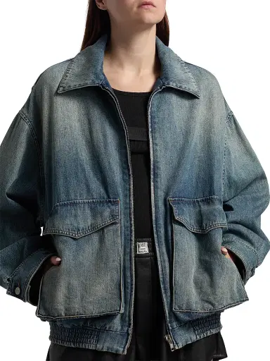 MM6 Maison Margiela Women's Denim Oversized Jacket - Blue | Thumbnail 6 MM6 Maison Margiela Women's Denim Oversized Jacket - Blue | Thumbnail 6
