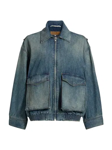 MM6 Maison Margiela Women's Denim Oversized Jacket - Blue | Thumbnail 1 MM6 Maison Margiela Women's Denim Oversized Jacket - Blue | Thumbnail 1