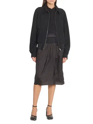 Maison Margiela Women's Wool Gabardine Zip Jacket - Black - Size 8 | Thumbnail 2 Maison Margiela Women's Wool Gabardine Zip Jacket - Black - Size 8 | Thumbnail 2