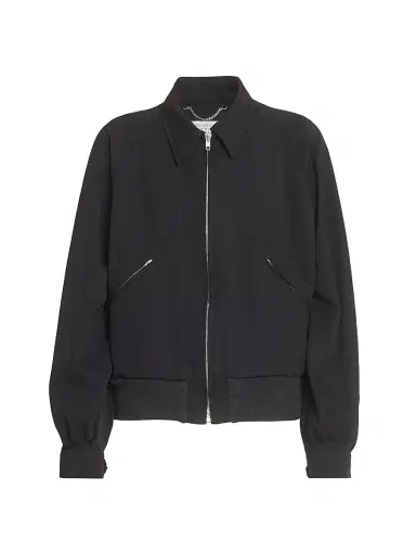 Maison Margiela Women's Wool Gabardine Zip Jacket - Black - Size 8 | Thumbnail 1 Maison Margiela Women's Wool Gabardine Zip Jacket - Black - Size 8 | Thumbnail 1