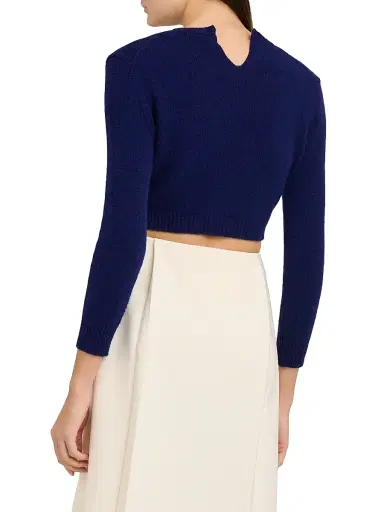 Jil Sander Women's Crop Wool Sweater - Ink Blue | Thumbnail 5 Jil Sander Women's Crop Wool Sweater - Ink Blue | Thumbnail 5
