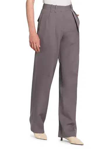 Jil Sander Women's Pleat-Front Wool Gabardine Trousers | Thumbnail 4 Jil Sander Women's Pleat-Front Wool Gabardine Trousers | Thumbnail 4