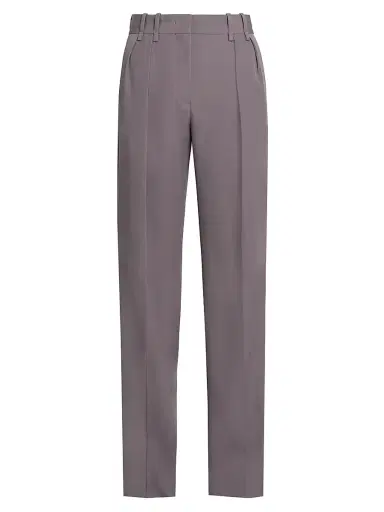 Jil Sander Women's Pleat-Front Wool Gabardine Trousers | Thumbnail 1 Jil Sander Women's Pleat-Front Wool Gabardine Trousers | Thumbnail 1