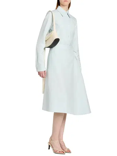 Jil Sander Women's Compact Light Double-Cotton Asymmetric Midi-Skirt - Sky | Thumbnail 2 Jil Sander Women's Compact Light Double-Cotton Asymmetric Midi-Skirt - Sky | Thumbnail 2