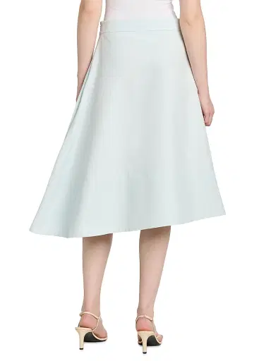 Jil Sander Women's Compact Light Double-Cotton Asymmetric Midi-Skirt - Sky | Thumbnail 5 Jil Sander Women's Compact Light Double-Cotton Asymmetric Midi-Skirt - Sky | Thumbnail 5