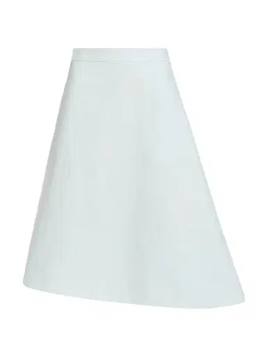Jil Sander Women's Compact Light Double-Cotton Asymmetric Midi-Skirt - Sky | Thumbnail 1 Jil Sander Women's Compact Light Double-Cotton Asymmetric Midi-Skirt - Sky | Thumbnail 1