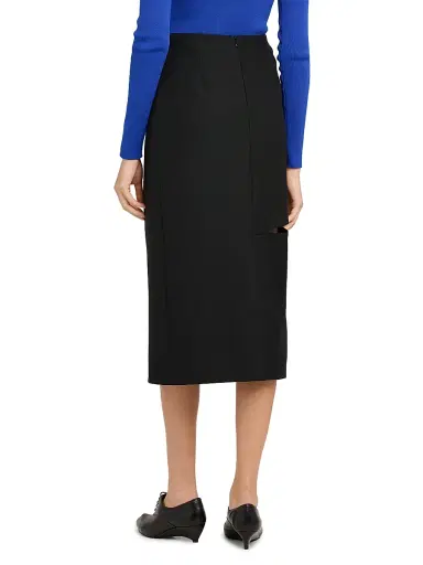 Jil Sander Women's Cut-Out Grain de Poudre Wool Knee-Length Skirt - Black | Thumbnail 5 Jil Sander Women's Cut-Out Grain de Poudre Wool Knee-Length Skirt - Black | Thumbnail 5