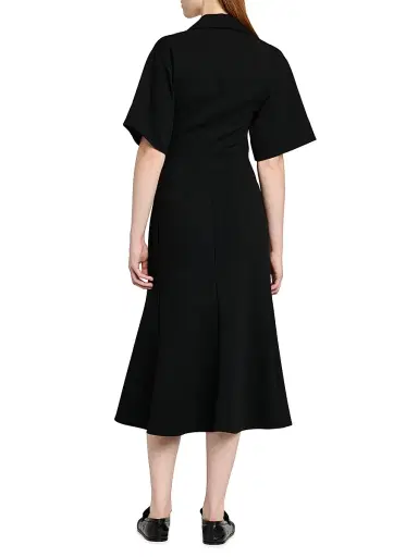 Jil Sander Women's Crepe A-Line Midi-Dress - Black | Thumbnail 5 Jil Sander Women's Crepe A-Line Midi-Dress - Black | Thumbnail 5