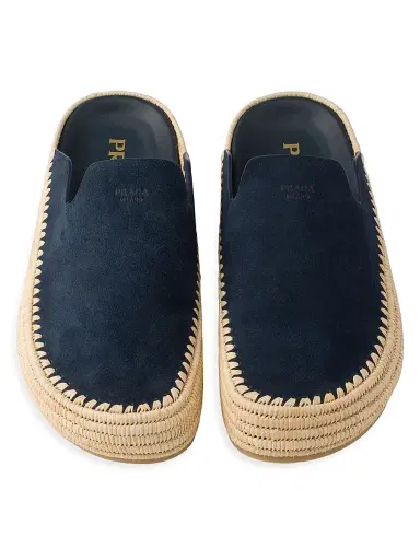 Prada Men's Suede Mules - Blue - Size 11 | Thumbnail 4 Prada Men's Suede Mules - Blue - Size 11 | Thumbnail 4