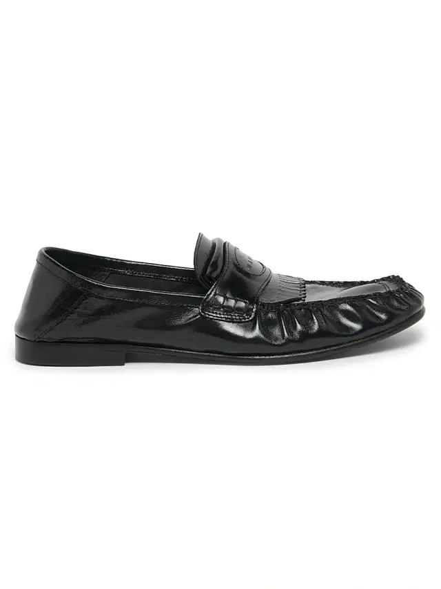 Men's Leather Moccasin Loafers - Black Men's Leather Moccasin Loafers - Black