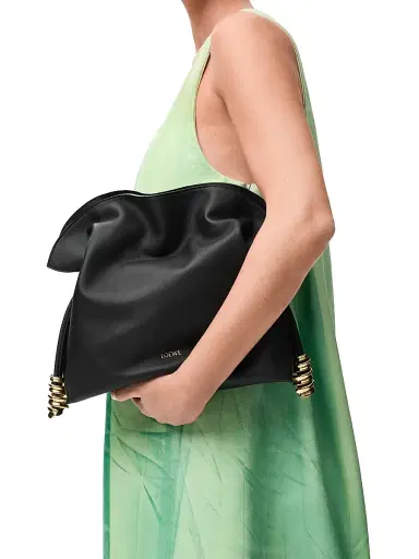 Loewe Women's Coil Flamenco Medium Leather Clutch - Black | Thumbnail 2 Loewe Women's Coil Flamenco Medium Leather Clutch - Black | Thumbnail 2