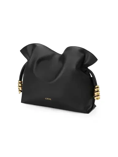 Loewe Women's Coil Flamenco Medium Leather Clutch - Black | Thumbnail 4 Loewe Women's Coil Flamenco Medium Leather Clutch - Black | Thumbnail 4
