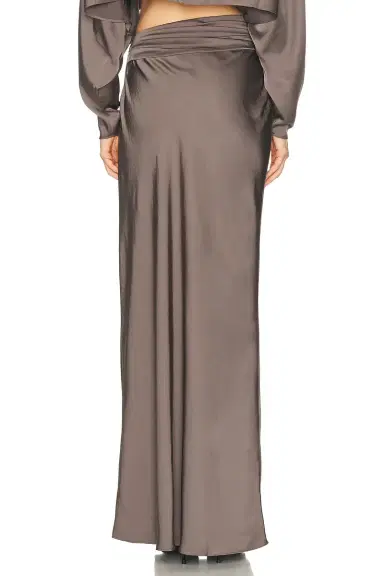 Lapointe Lightweight Satin Asymmetric Maxi Skirt | Thumbnail 4 Lapointe Lightweight Satin Asymmetric Maxi Skirt | Thumbnail 4