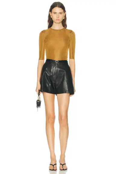 Nour Hammour Barrel Leather Short | Thumbnail 5 Nour Hammour Barrel Leather Short | Thumbnail 5