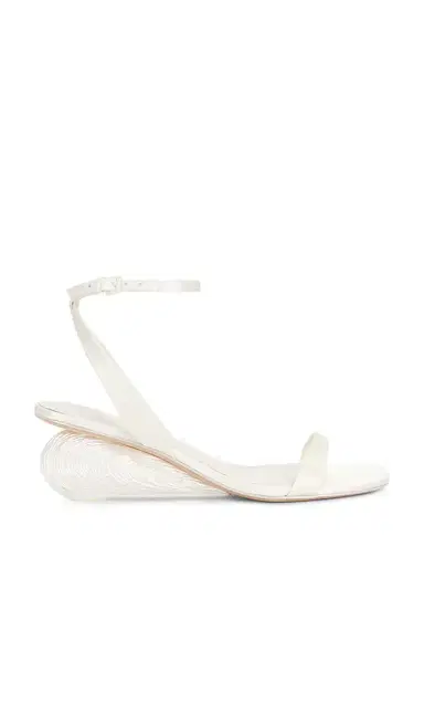 Simkhai Bridget Satin Oyster Shell Wedge Sandal | Thumbnail 1 Simkhai Bridget Satin Oyster Shell Wedge Sandal | Thumbnail 1