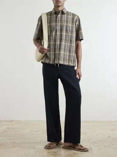 Auralee Checked Wool Shirt - Men | Thumbnail 2 Auralee Checked Wool Shirt - Men | Thumbnail 2