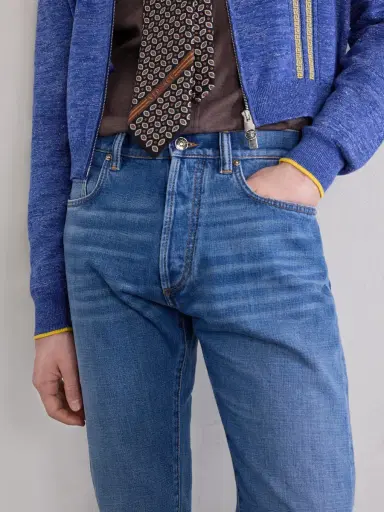 Versace Straight-Leg Logo-Appliquéd Jeans - Men | Thumbnail 5 Versace Straight-Leg Logo-Appliquéd Jeans - Men | Thumbnail 5