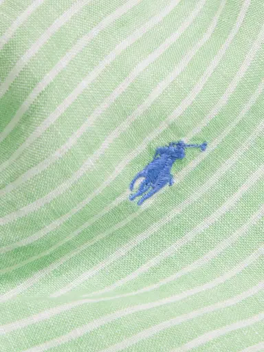 Polo Ralph Lauren Button-Down Collar Logo-Embroidered Striped Linen Shirt - Men | Thumbnail 5 Polo Ralph Lauren Button-Down Collar Logo-Embroidered Striped Linen Shirt - Men | Thumbnail 5