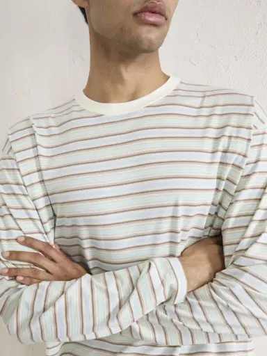Auralee Striped Cotton-Jersey T-Shirt - Men | Thumbnail 4 Auralee Striped Cotton-Jersey T-Shirt - Men | Thumbnail 4