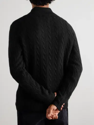 Polo Ralph Lauren Logo-Embroidered Cable-Knit Wool and Cashmere-Blend Half-Zip Sweater - Men | Thumbnail 3 Polo Ralph Lauren Logo-Embroidered Cable-Knit Wool and Cashmere-Blend Half-Zip Sweater - Men | Thumbnail 3