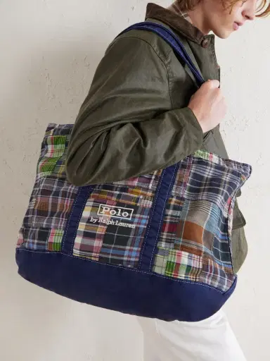 Polo Ralph Lauren Large Patchwork Checked Cotton-Madras Tote Bag - Men | Thumbnail 3 Polo Ralph Lauren Large Patchwork Checked Cotton-Madras Tote Bag - Men | Thumbnail 3