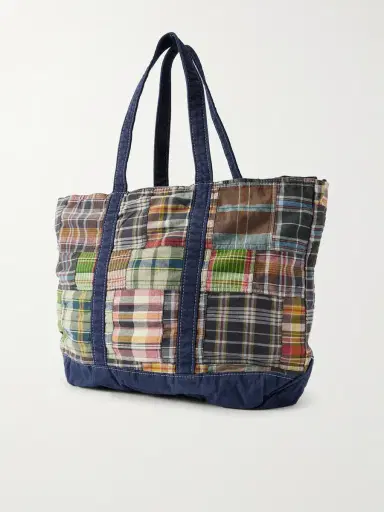 Polo Ralph Lauren Large Patchwork Checked Cotton-Madras Tote Bag - Men | Thumbnail 4 Polo Ralph Lauren Large Patchwork Checked Cotton-Madras Tote Bag - Men | Thumbnail 4