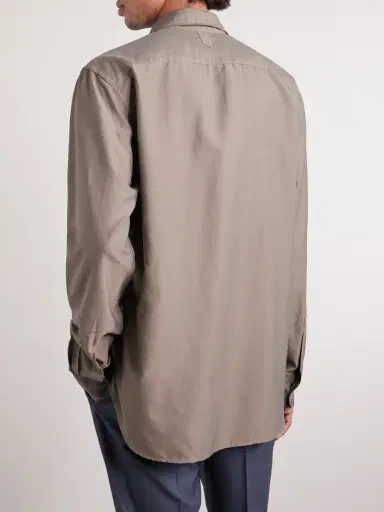 Canali Garment-Dyed Cotton and Silk-Blend Shirt - Men | Thumbnail 4 Canali Garment-Dyed Cotton and Silk-Blend Shirt - Men | Thumbnail 4
