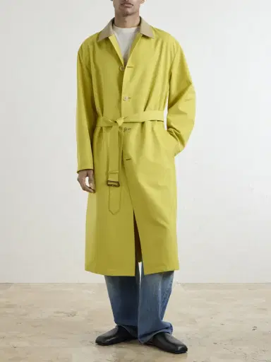 Auralee Belted Leather-Trimmed Wool-Canvas Trench Coat - Men | Thumbnail 3 Auralee Belted Leather-Trimmed Wool-Canvas Trench Coat - Men | Thumbnail 3
