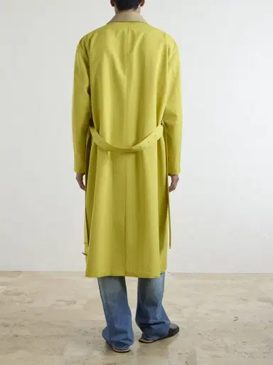 Auralee Belted Leather-Trimmed Wool-Canvas Trench Coat - Men | Thumbnail 4 Auralee Belted Leather-Trimmed Wool-Canvas Trench Coat - Men | Thumbnail 4