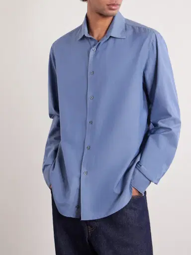 Canali Garment-Dyed Cotton and Silk-Blend Shirt - Men | Thumbnail 3 Canali Garment-Dyed Cotton and Silk-Blend Shirt - Men | Thumbnail 3