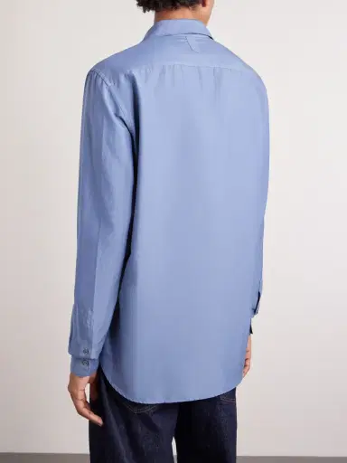 Canali Garment-Dyed Cotton and Silk-Blend Shirt - Men | Thumbnail 4 Canali Garment-Dyed Cotton and Silk-Blend Shirt - Men | Thumbnail 4