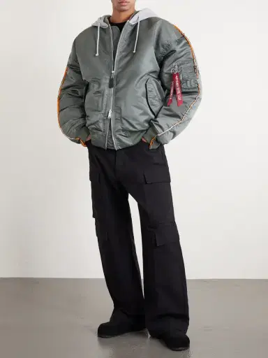 Vetements Padded Shell and Cotton-Blend Jersey Hooded Jacket - Men | Thumbnail 2 Vetements Padded Shell and Cotton-Blend Jersey Hooded Jacket - Men | Thumbnail 2