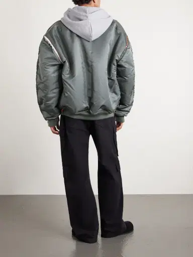 Vetements Padded Shell and Cotton-Blend Jersey Hooded Jacket - Men | Thumbnail 4 Vetements Padded Shell and Cotton-Blend Jersey Hooded Jacket - Men | Thumbnail 4