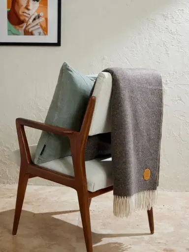 Soho Home Marwood Logo-Appliquéd Fringed Wool-Blend Throw - Men | Thumbnail 2 Soho Home Marwood Logo-Appliquéd Fringed Wool-Blend Throw - Men | Thumbnail 2
