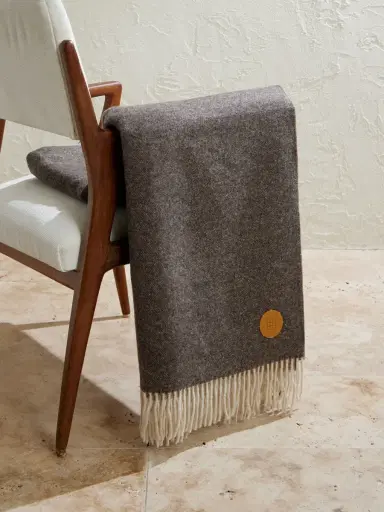 Soho Home Marwood Logo-Appliquéd Fringed Wool-Blend Throw - Men | Thumbnail 1 Soho Home Marwood Logo-Appliquéd Fringed Wool-Blend Throw - Men | Thumbnail 1