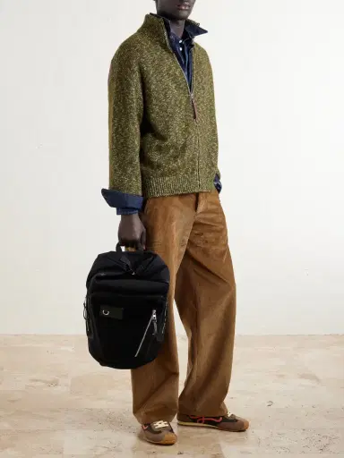 Loewe Flex Logo-Embossed Suede and Canvas Backpack - Men | Thumbnail 2 Loewe Flex Logo-Embossed Suede and Canvas Backpack - Men | Thumbnail 2