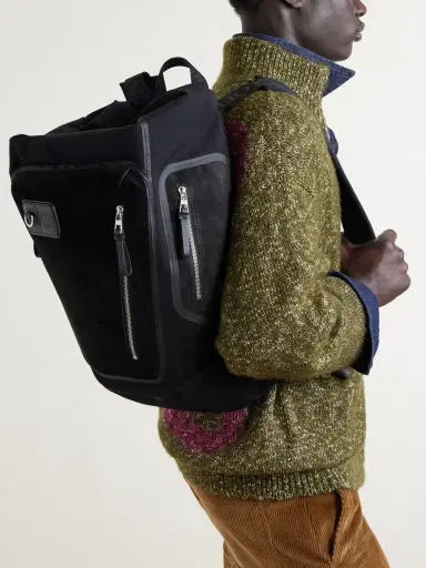 Loewe Flex Logo-Embossed Suede and Canvas Backpack - Men | Thumbnail 3 Loewe Flex Logo-Embossed Suede and Canvas Backpack - Men | Thumbnail 3