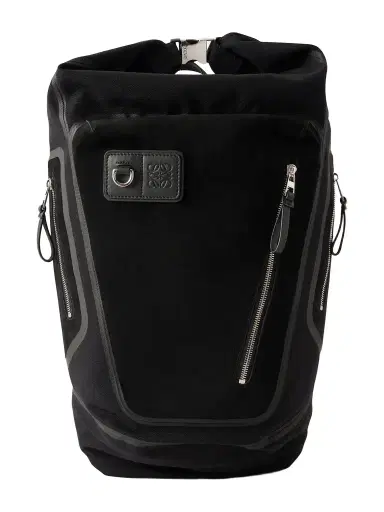 Loewe Flex Logo-Embossed Suede and Canvas Backpack - Men | Thumbnail 1 Loewe Flex Logo-Embossed Suede and Canvas Backpack - Men | Thumbnail 1