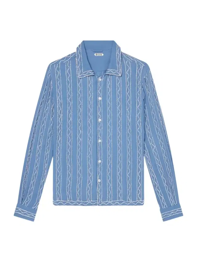 Sea Beaded Silk Shirt - Men Sea Beaded Silk Shirt - Men