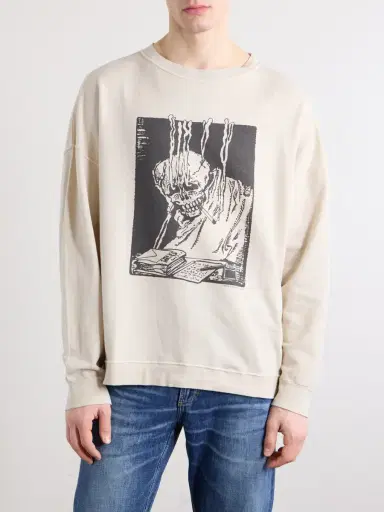 Our Legacy Slack Printed Cotton-Blend Jersey Sweatshirt - Men | Thumbnail 3 Our Legacy Slack Printed Cotton-Blend Jersey Sweatshirt - Men | Thumbnail 3