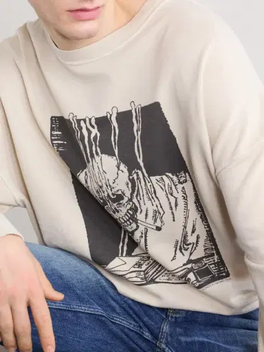 Our Legacy Slack Printed Cotton-Blend Jersey Sweatshirt - Men | Thumbnail 5 Our Legacy Slack Printed Cotton-Blend Jersey Sweatshirt - Men | Thumbnail 5