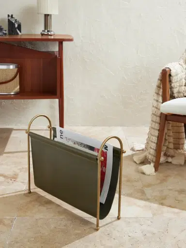 Soho Home Meard Gold-Tone and Leather Magazine Rack - Men | Thumbnail 2 Soho Home Meard Gold-Tone and Leather Magazine Rack - Men | Thumbnail 2