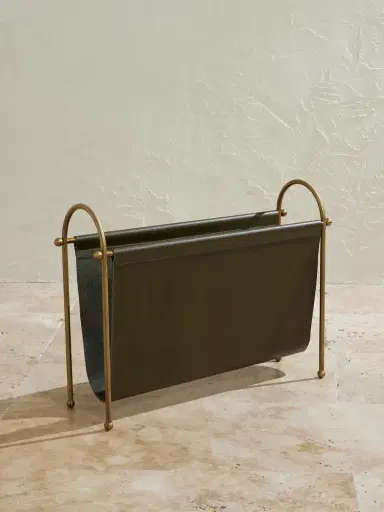 Soho Home Meard Gold-Tone and Leather Magazine Rack - Men | Thumbnail 1 Soho Home Meard Gold-Tone and Leather Magazine Rack - Men | Thumbnail 1
