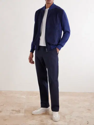 Sease Suede and Ribbed Cotton and Cashmere-Blend Bomber Jacket - Men | Thumbnail 2 Sease Suede and Ribbed Cotton and Cashmere-Blend Bomber Jacket - Men | Thumbnail 2