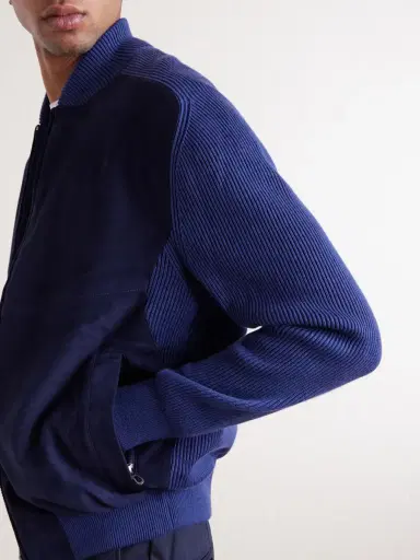 Sease Suede and Ribbed Cotton and Cashmere-Blend Bomber Jacket - Men | Thumbnail 6 Sease Suede and Ribbed Cotton and Cashmere-Blend Bomber Jacket - Men | Thumbnail 6