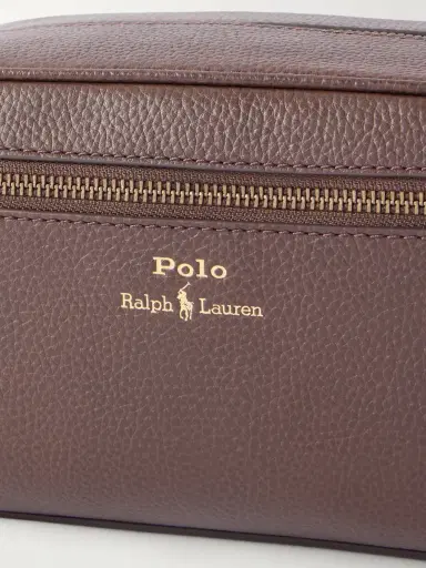 Polo Ralph Lauren Logo-Print Full-Grain Leather Washbag - Men | Thumbnail 3 Polo Ralph Lauren Logo-Print Full-Grain Leather Washbag - Men | Thumbnail 3