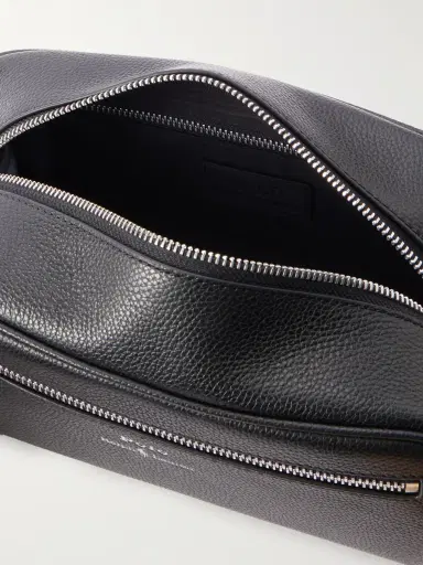 Polo Ralph Lauren Logo-Print Full-Grain Leather Washbag - Men | Thumbnail 3 Polo Ralph Lauren Logo-Print Full-Grain Leather Washbag - Men | Thumbnail 3
