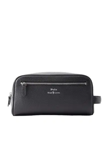 Polo Ralph Lauren Logo-Print Full-Grain Leather Washbag - Men | Thumbnail 1 Polo Ralph Lauren Logo-Print Full-Grain Leather Washbag - Men | Thumbnail 1