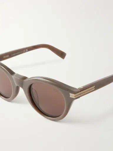 Zegna Round-Frame Acetate Sunglasses - Men | Thumbnail 3 Zegna Round-Frame Acetate Sunglasses - Men | Thumbnail 3